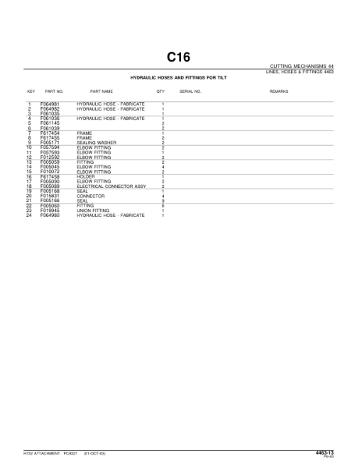 John Deere H732 Harvesting Heads Parts Catalog Manual - PC9327 - Image 4