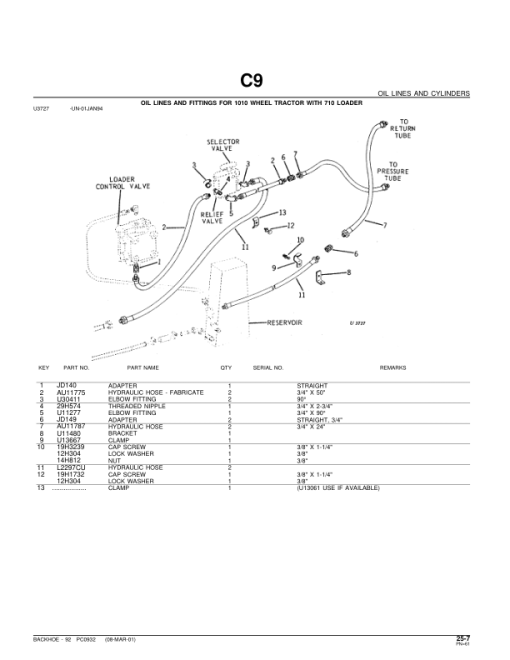 John Deere 92 Attachments (SN 92 Backhoe Attachment on a JD400 Tractor) Parts Catalog Manual - PC932 - Image 3