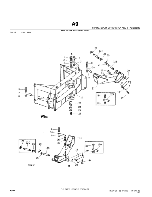 John Deere 92 Attachments (SN 92 Backhoe Attachment on a JD400 Tractor) Parts Catalog Manual - PC932 - Image 4