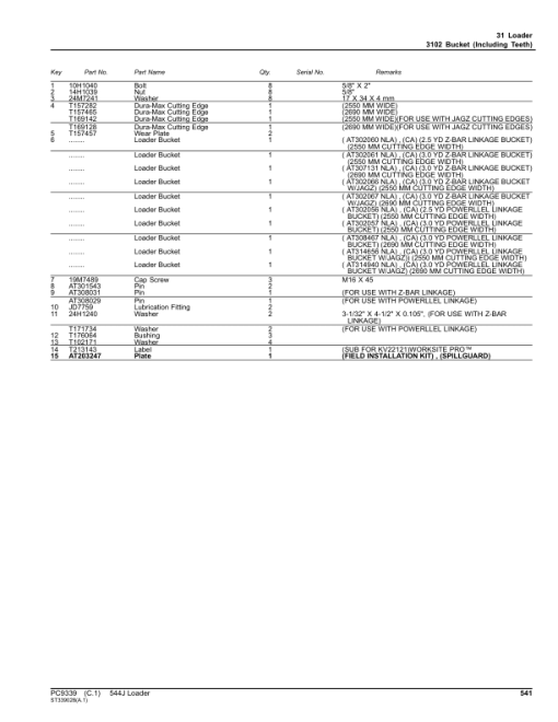 John Deere 544J Loaders (SN -611799) Parts Catalog Manual - PC9339 - Image 2