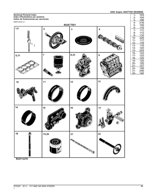 John Deere 317, 320 Skid Steers Parts Catalog Manual - PC9347 - Image 2