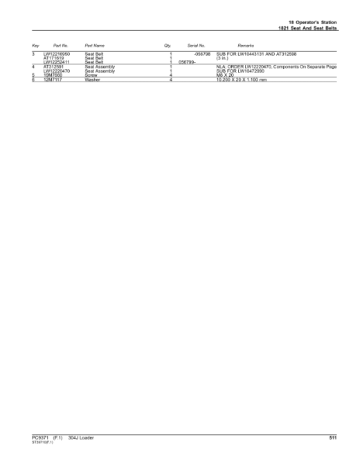 John Deere 304J Loaders Parts Catalog Manual - PC9371 - Image 4