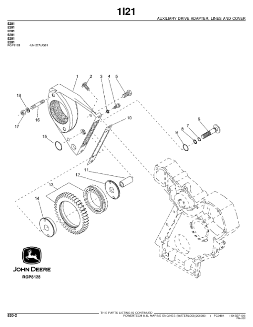 John Deere 8.1L, 6081, 6081AFM75 Engines (SN after 200000 –) Parts Catalog Manual - PC9404 - Image 3