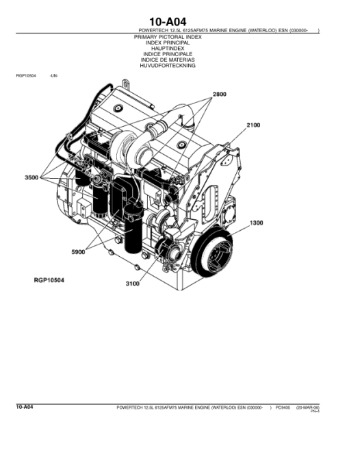 John Deere 12.5L, 6125 Engines (SN 030000–) Parts Catalog Manual - PC9405 - Image 2