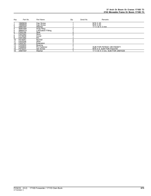 John Deere 1710D T3, 1711D Forwarders (SN 001001–) Parts Catalog Manual - PC9416 - Image 4