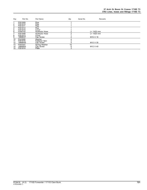 John Deere 1710D T3, 1711D Forwarders (SN 001001–) Parts Catalog Manual - PC9416 - Image 2