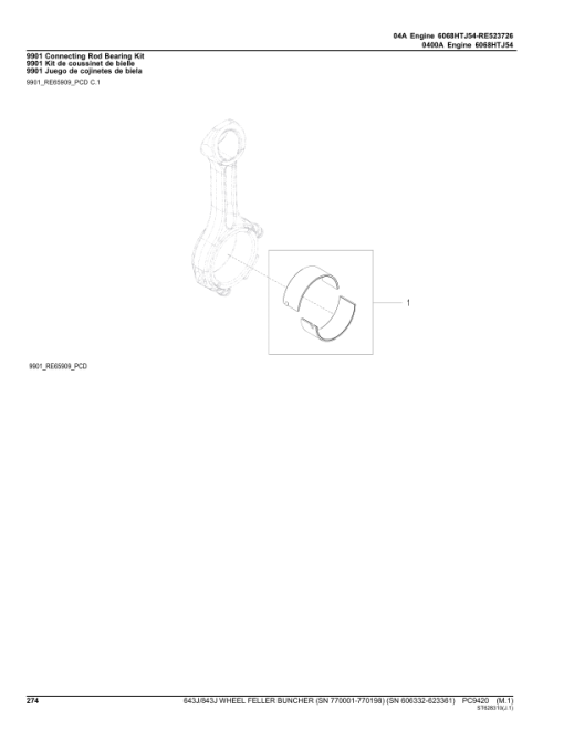 John Deere 643J, 843J Wheeled Feller Bunchers Parts Catalog Manual - PC9420 - Image 3