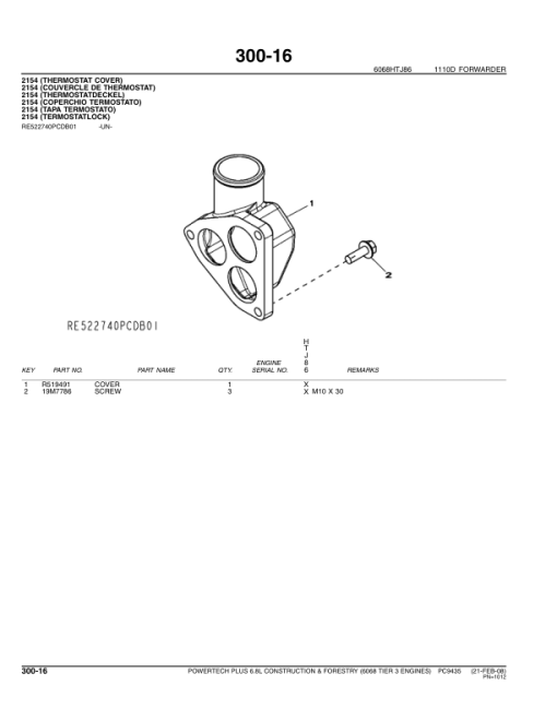 John Deere Powertech Plus 6.8L C&F, 6068 Engines Parts Catalog Manual - PC9435 - Image 4