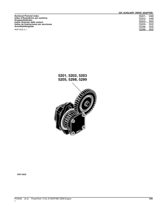 John Deere 6135, 6135HF485 Engines Parts Catalog Manual - PC9442 - Image 3