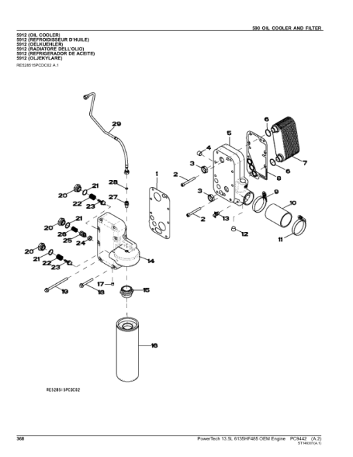 John Deere 6135, 6135HF485 Engines Parts Catalog Manual - PC9442 - Image 4