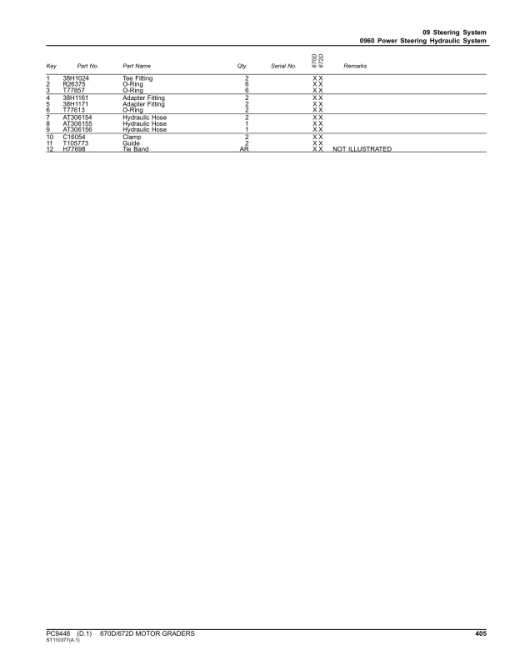 John Deere 670D, 672D Motor Graders Parts Catalog Manual - PC9448 - Image 2