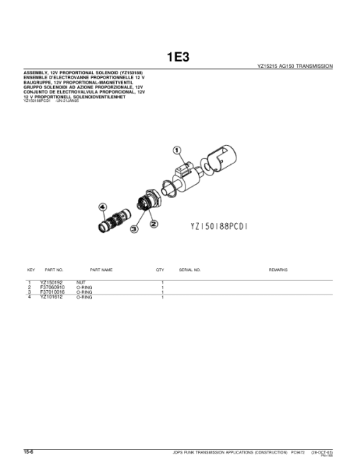 John Deere DF180, DF230 Transmissions Parts Catalog Manual - PC9472 - Image 2