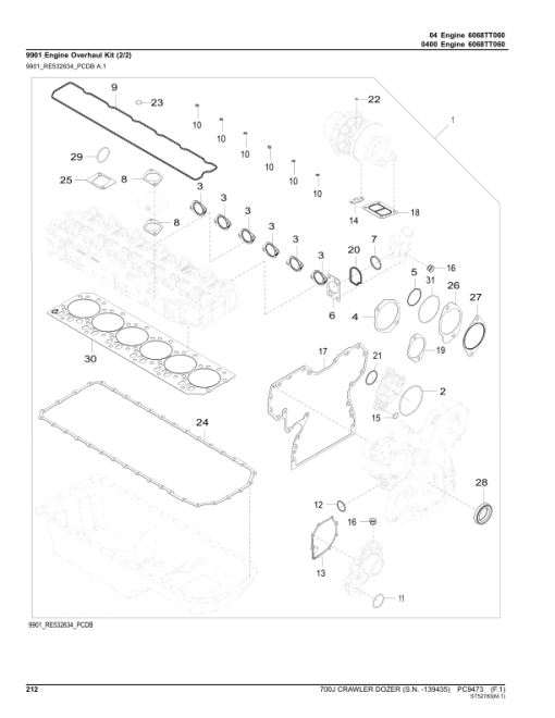 John Deere 700J Crawler Dozers (SN before  -139435) Parts Catalog Manual - PC9473 - Image 4