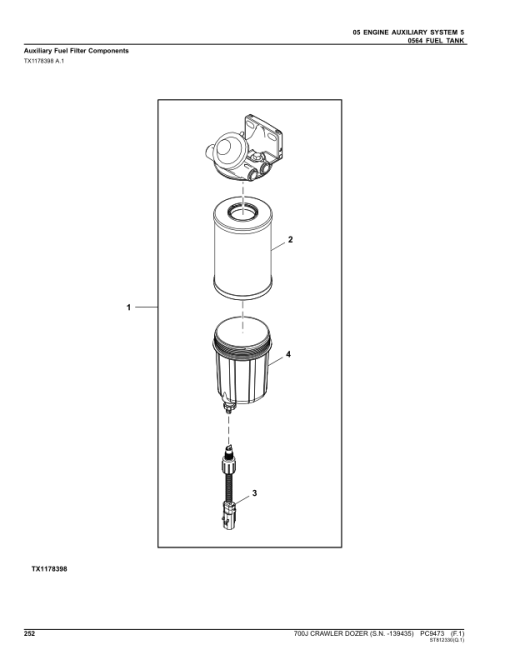 John Deere 700J Crawler Dozers (SN before  -139435) Parts Catalog Manual - PC9473 - Image 3