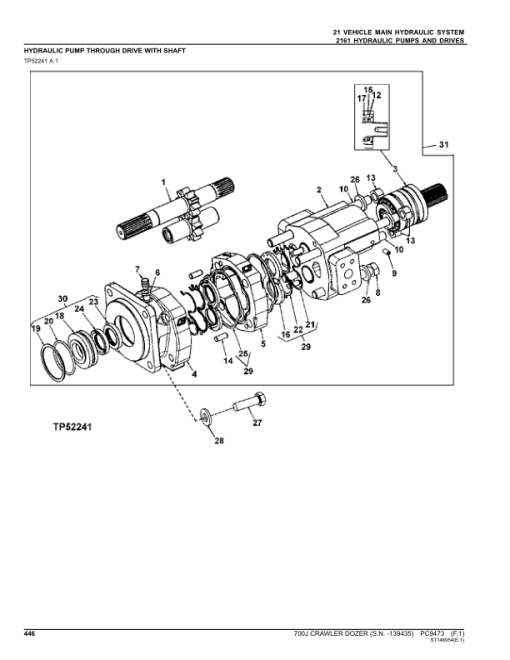 John Deere 700J Crawler Dozers (SN before  -139435) Parts Catalog Manual - PC9473 - Image 2