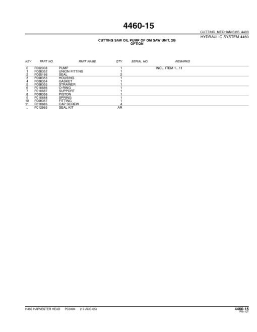 John Deere H480 Harvesting Heads (SN EJH480X000103-) Parts Catalog Manual - PC9494 - Image 3