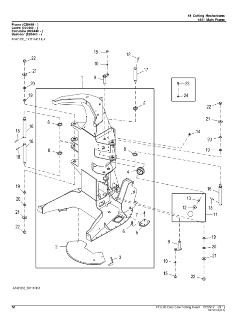 John Deere FD22B Dtt Disc Saw Felling Heads Parts Catalog Manual - PC9512 - Image 3