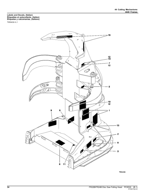 John Deere FR22B, FR24B Stt Disc Saw Felling Heads Parts Catalog Manual - PC9530 - Image 3