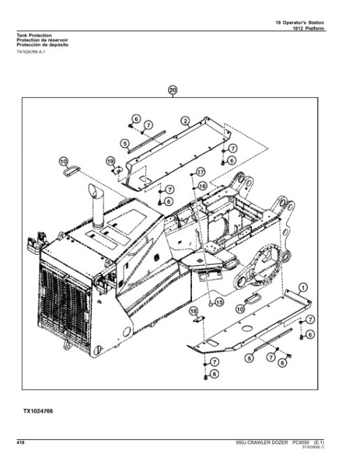 John Deere 950J Crawler Dozers Parts Catalog Manual - PC9550 - Image 2