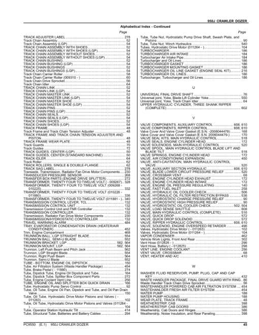 John Deere 950J Crawler Dozers Parts Catalog Manual - PC9550 - Image 4