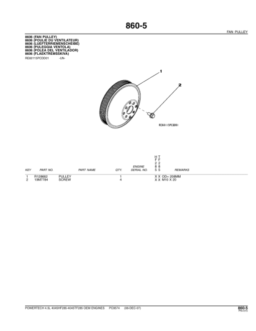 John Deere 4.5L, 4045HF285, 4045TF285 Engines Parts Catalog Manual - PC9574 - Image 4