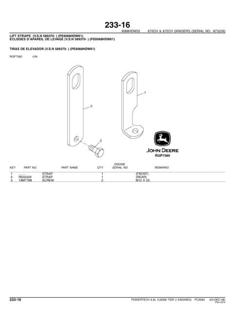 John Deere 6.8L C&F 6068 Engines Tier 2 Parts Catalog Manual - PC9584 - Image 4