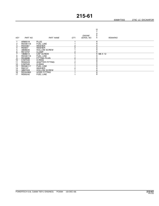 John Deere 6.8L C&F 6068 Engines Tier 2 Parts Catalog Manual - PC9584 - Image 2