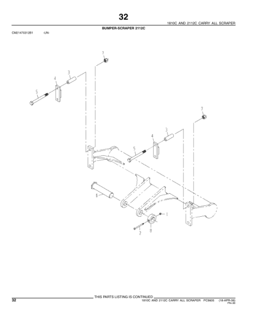 John Deere 1810C, 2112C Scrapers Parts Catalog Manual - PC9605 - Image 3