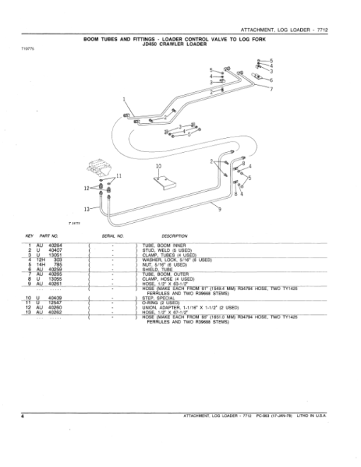 John Deere 7712 Attachments (Log Loader Attachement Only) Parts Catalog Manual - PC963 - Image 4