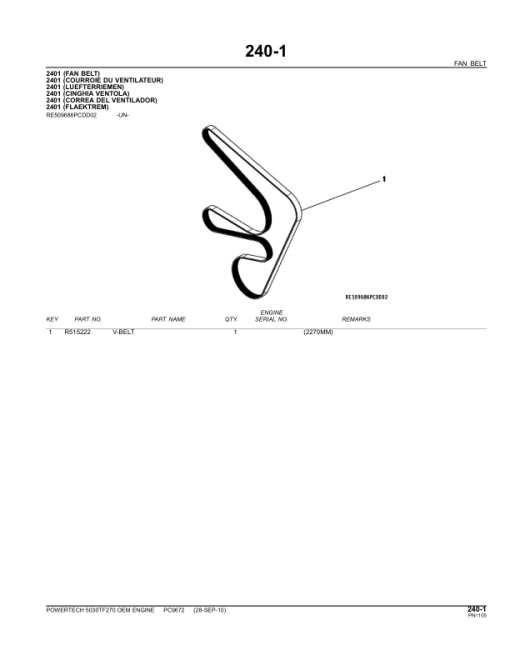 John Deere 5030TF270 Engines Parts Catalog Manual - PC9672 - Image 4