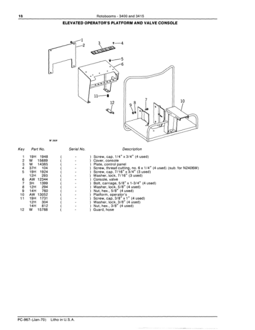 John Deere 3400, 3415 Rotobooms Attachments Parts Catalog Manual - PC967 - Image 2