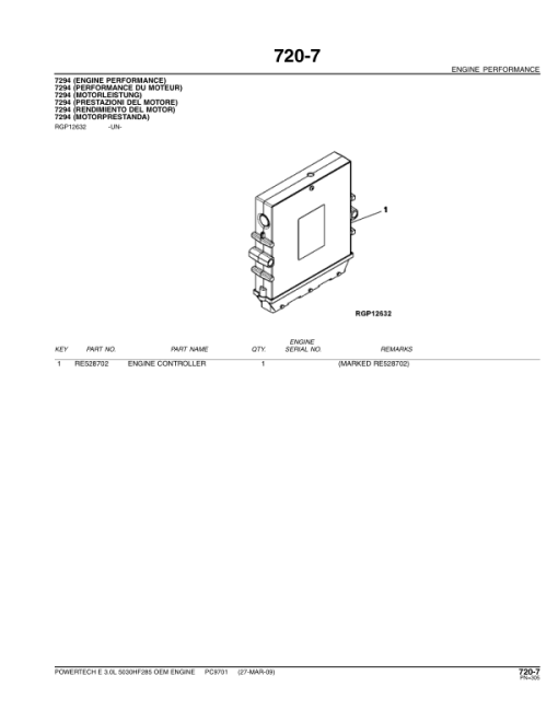 John Deere 3.0L, 5030HF285 Engines Parts Catalog Manual - PC9701 - Image 3