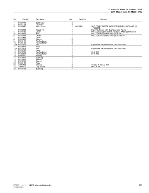 John Deere 1470E T3 Harvester (SN 001501-) Parts Catalog Manual - PC9721 - Image 4