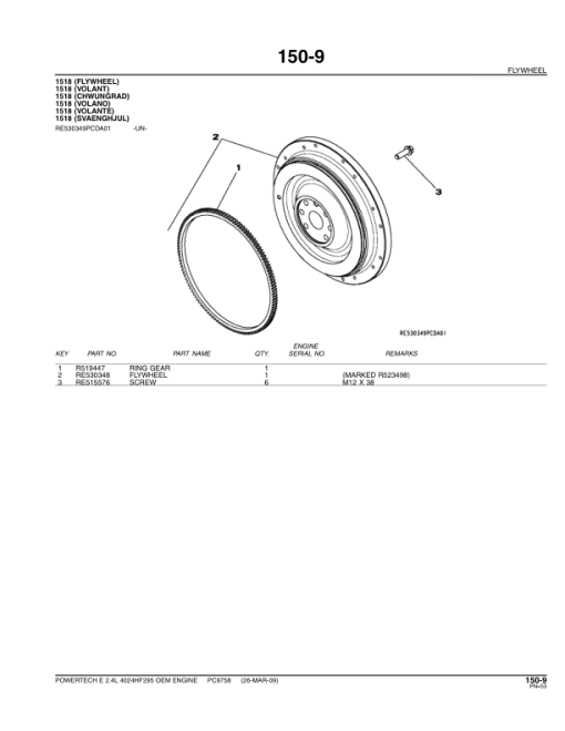 John Deere 2.4L, 4024HF295 Engines Parts Catalog Manual - PC9758 - Image 2