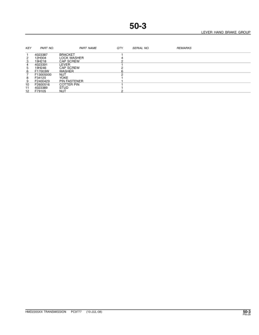 John Deere HMD 2355 Transmissions Parts Catalog Manual - PC9777 - Image 4