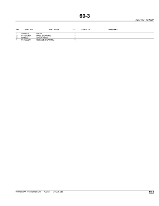 John Deere HMD 2355 Transmissions Parts Catalog Manual - PC9777 - Image 2