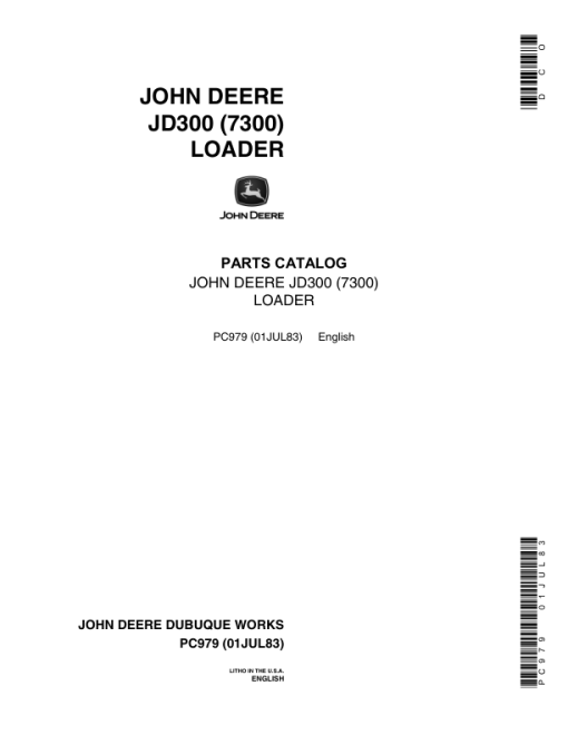 John Deere 7300 Attachments (7300 Loader Attachment only (Manufactured 1965-1973) Parts Catalog Manual