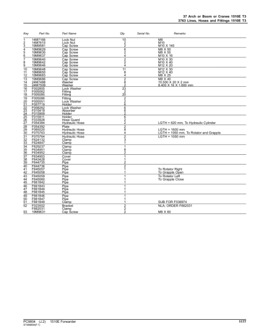 John Deere 1510E Forwarders (SN 001504 - 001927) Parts Catalog Manual - PC9804 - Image 2