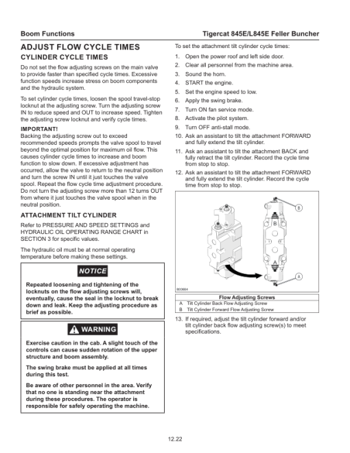 Tigercat 845E, L845E Feller Buncher Repair Service Manual - Image 3