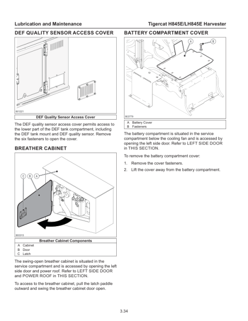 Tigercat H845E, LH845E Harvester Repair Service Manual - Image 3