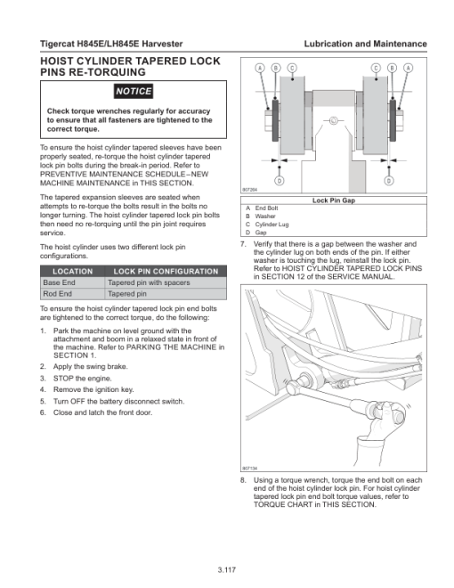 Tigercat H845E, LH845E Harvester Repair Service Manual - Image 5