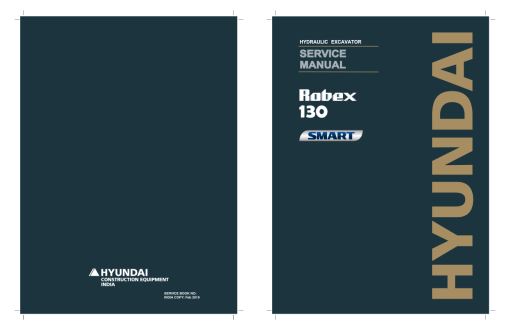 Hyundai R130 (Smart) Crawler Excavator Service Repair Manual (Built in India)