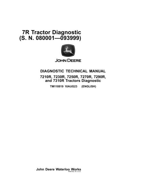 John Deere 7210R, 7230R, 7250R, 7270R, 7290R, 7310R Tractors Repair Manual - Image 2