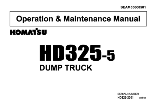 Komatsu HD325-5 Dump Truck Service Repair Manual - Image 5