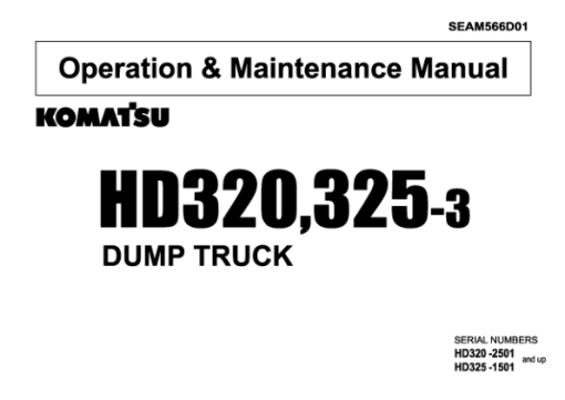 Komatsu HD320-3, HD325-3 Dump Truck Service Repair Manual - Image 2