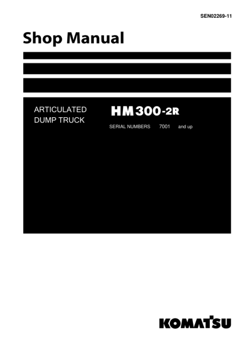 Komatsu HM300-2R Dump Truck Service Repair Manual - Image 4