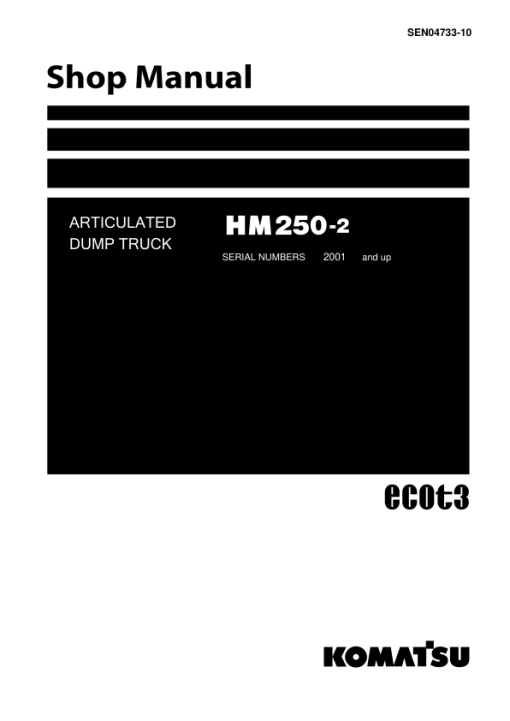 Komatsu HM250-2 Dump Truck Service Repair Manual - Image 2