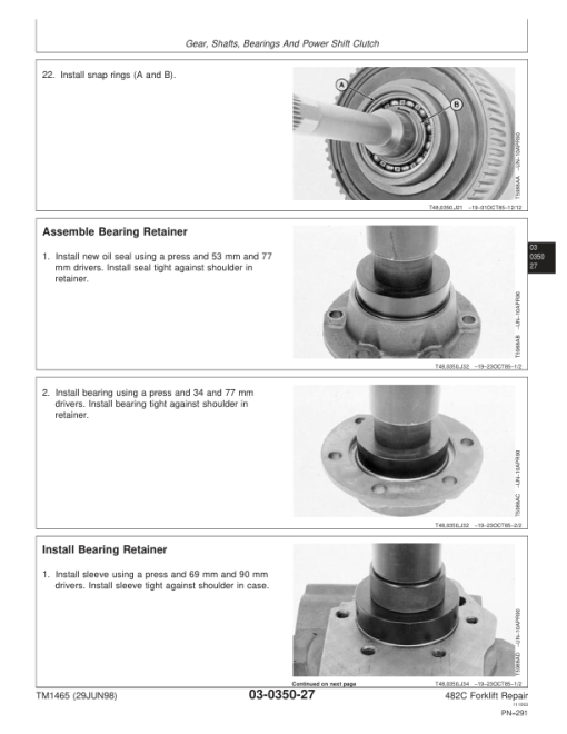 John Deere 482C Forklift Repair Technical Manual (TM1465) - Image 2