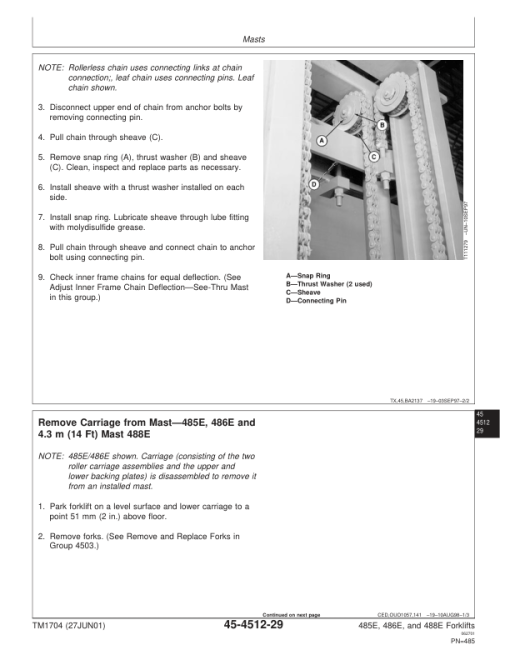 John Deere 485E, 486E, 488E Forklift Repair Technical Manual (TM1704) - Image 4