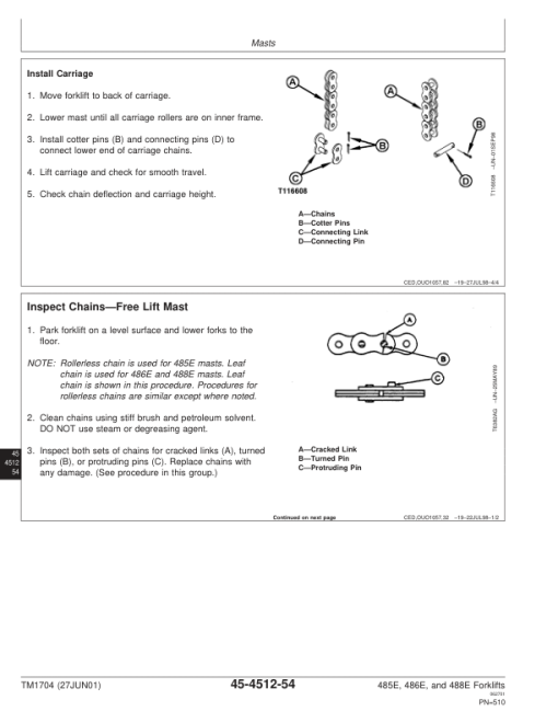 John Deere 485E, 486E, 488E Forklift Repair Technical Manual (TM1704) - Image 5